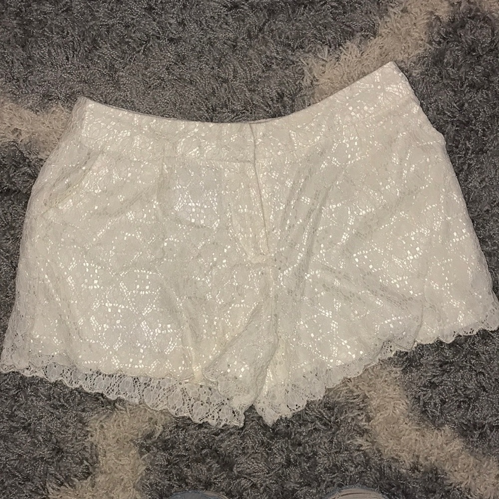 White Lace Shorts